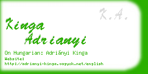 kinga adrianyi business card